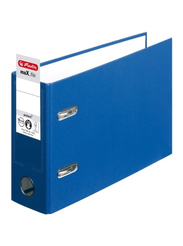 Herlitz Ordner Kunststoff A5 quer maX.file protect 75mm blau