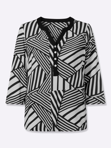 WITT WEIDEN Schlupfbluse in schwarz-weiß-bedruckt