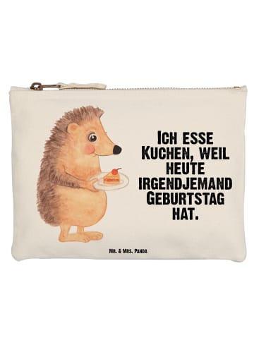 Mr. & Mrs. Panda Kosmetiktasche Igel Kuchenstück mit Spruch in Weiß
