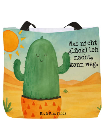 Mr. & Mrs. Panda Shopper Kaktus Sonne Design mit Spruch in Weiß