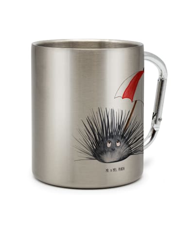 Mr. & Mrs. Panda Camping Tasse Seeigel ohne Spruch in Silber