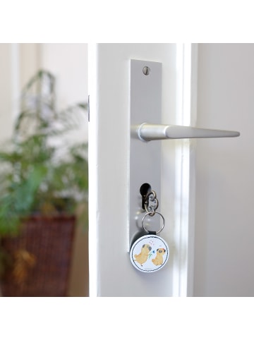 Mr. & Mrs. Panda Anhänger Mops Verliebt ohne Spruch in Weiß