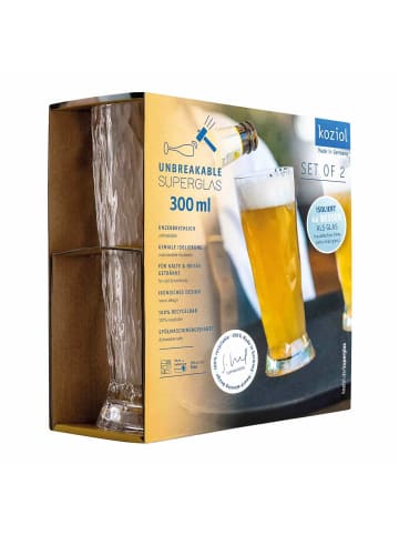 koziol 2er Set Superglas Club No. 10 Bierglas 300 ml in transparent