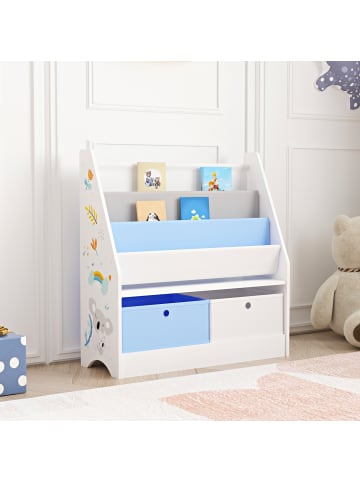 en.casa Kinderregal Neda in Blau (H)74cm (B)71cm (T)23cm