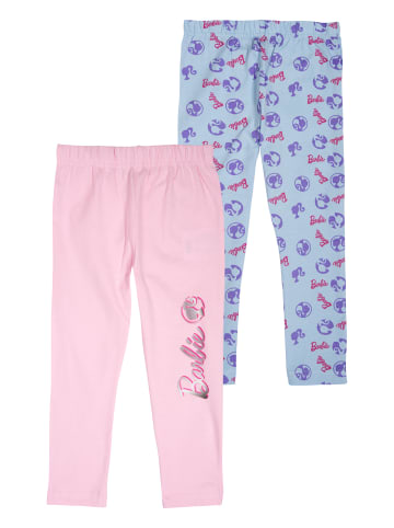 United Labels 2er Pack Barbie Leggings Leggins Hose Mädchenhose Sporthose in blau/rosa