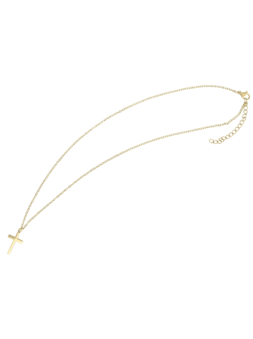Adeliás Unisex Halskette mit Anhänger – Kreuz aus Edelstahl in gold