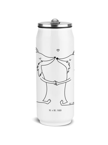 Mr. & Mrs. Panda Thermo Trinkflasche Füchse Liebe ohne Spruch in Weiß