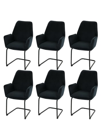 MCW 6er-Set Freischwinger G67, Anthrazit-blau
