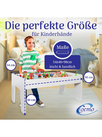 Mein-Regal Spieltische Holz 90 mit tlg Holzeisenbahn in Weiß
