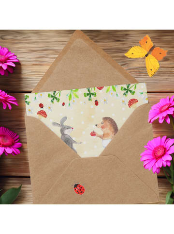 Mr. & Mrs. Panda Deluxe Karte Hase Igel mit Spruch in Naturpapier