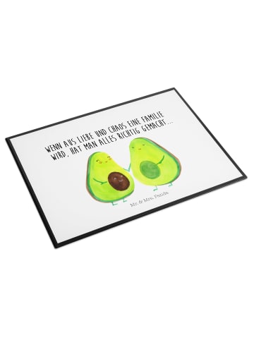 Mr. & Mrs. Panda Schreibunterlage Avocado Pärchen mit Spruch in Weiß