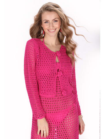 IZIA Women Cardigan in fuchsia