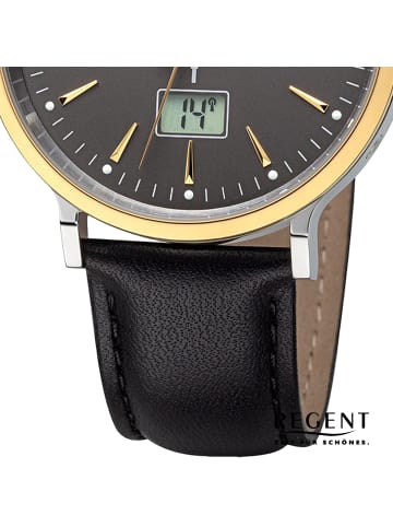 Regent Armbanduhr Regent Funkuhren schwarz extra groß (ca. 40mm)