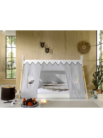 58 aufm Kessel ZELTBETT Karyn 3 206x106x135 aus Kiefer Massivholz in Weiß/natur