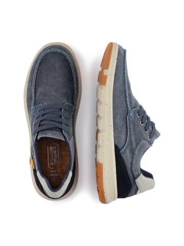 Camel Active Sneaker aus Canvas mit Lederapplikationen in Dunkelbau