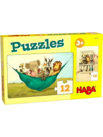 Haba Puzzles Löwe Udo (Kinderpuzzle) | 2 fröhliche Motive mit je 12 Puzzleteilen