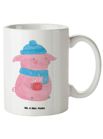 Mr. & Mrs. Panda Henkelbecher Schwein Glühwein ohne Spruch in Weiß