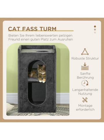 Pawhut Kratztonne Grau 45L x 45B x 81H cm