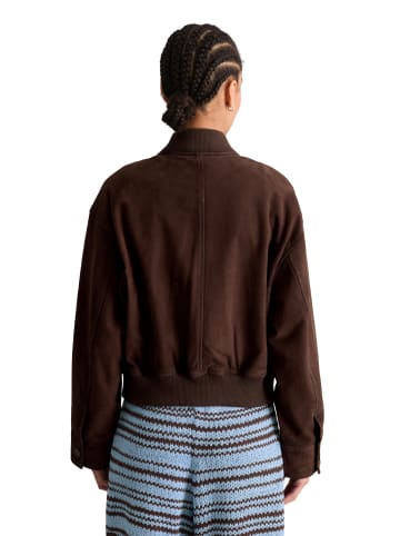 Marc O'Polo DENIM Lederblouson regular in Burnt Aubergine