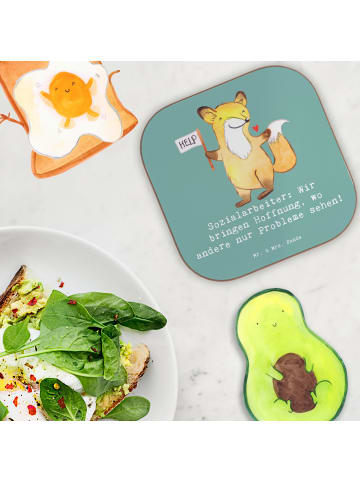 Mr. & Mrs. Panda Untersetzer für Gläser Sozialarbeiterin Hoffnun... in Meeresbrise