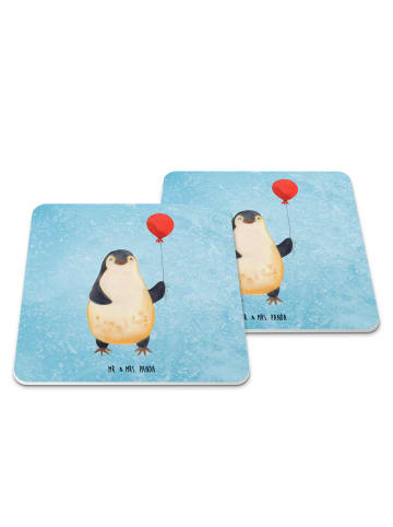 Mr. & Mrs. Panda Coaster Pinguin Luftballon ohne Spruch in Eisblau