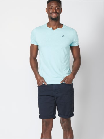KOROSHI Basic Kurzarm-T-Shirt in blau