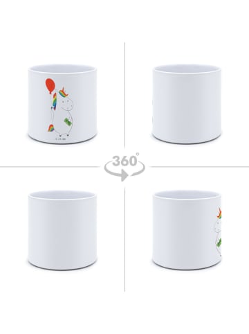 Mr. & Mrs. Panda Pflanzkübel Einhorn Luftballon ohne Spruch in Weiß