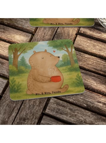 Mr. & Mrs. Panda Tischuntersetzer Bär Kaffee Design ohne Spruch in Weiß