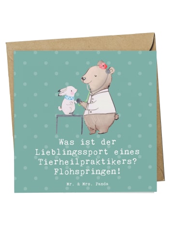 Mr. & Mrs. Panda Deluxe Karte Tierheilpraktiker Humor mit Spruch in Meeresbrise