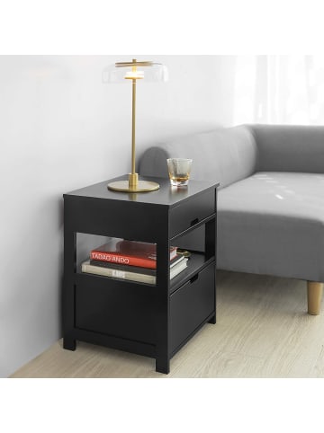 SoBuy Nachttisch in Schwarz - (B)45 x (H)55 x (T)38cm