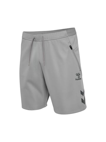 Hummel Sportliche Shorts mit Reißverschlusstaschen in Grau