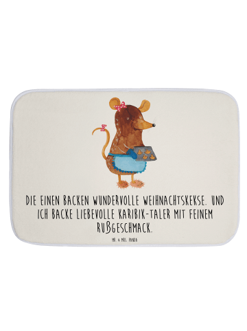 Mr. & Mrs. Panda Badezimmerteppich Maus Kekse mit Spruch in Weiß