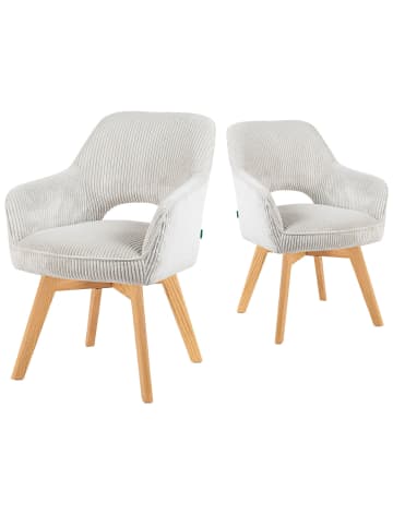 DUBI Möbel 2er-Set: Drehstuhl Mika-Lena in Hellgrau - (B)60 x (H)87 x  (T)65 cm