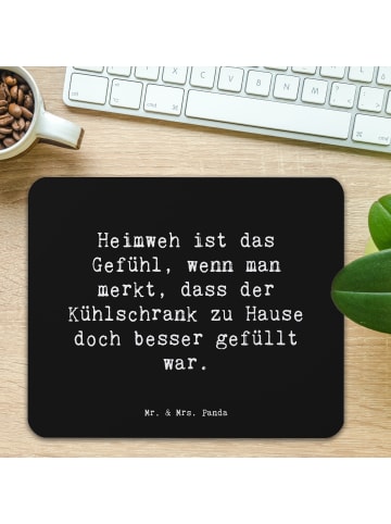 Mr. & Mrs. Panda Maus-Pad Spruch Heimweh Kühlschrank mit Spruch in Schwarz