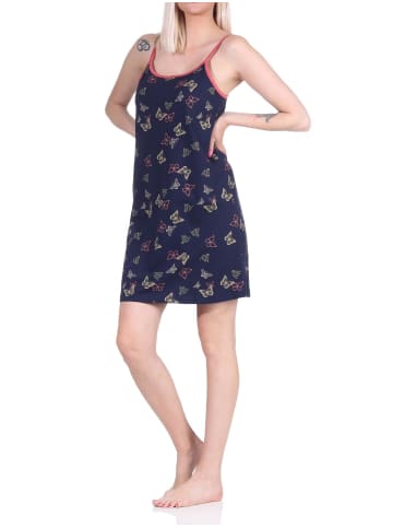 NORMANN Spaghetti Nachthemd Schmetterling - 73415 in blau