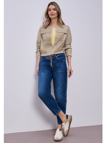 Street One Kurze Jacke im Washed-Look mit Tunnelzug in Safari Beige