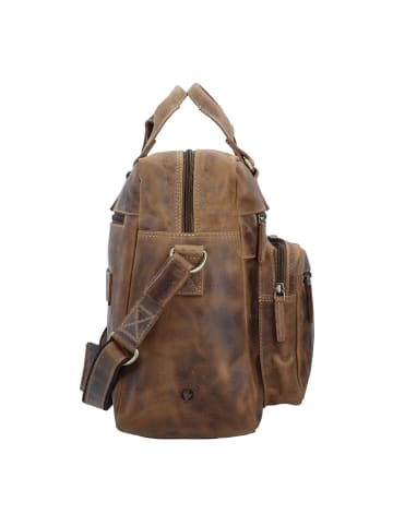 Greenburry Vintage Aktentasche Leder 43 cm Laptopfach in brown