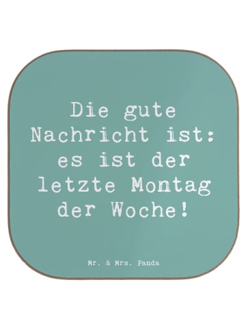 Mr. & Mrs. Panda Bierdeckel Spruch Hoffnung Montag mit Spruch in Meeresbrise