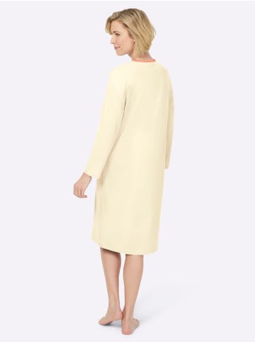 Ascafa Langarm-Nachthemden in vanille + vanille-bedruckt