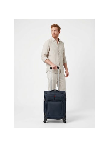 Wenger Beaumont 4 Rollen Kabinentrolley S 54 cm mit Dehnfalte in navy