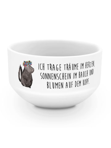 Mr. & Mrs. Panda Müslischale Stinktier Blumenmaedchen mit Spruch in Weiß