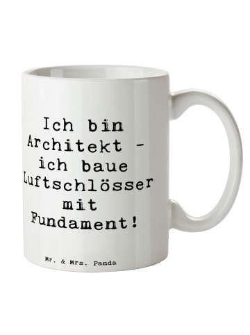 Mr. & Mrs. Panda Tasse Spruch Architekt Luftschlösser mit Spruch in Weiß
