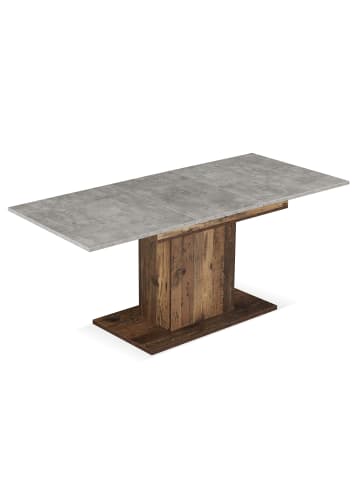 B&D Home Ausziehtisch BOSCO in Beton-Texas - (B)120-160 x (H)76 x (T)80 cm
