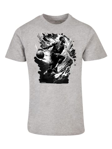 F4NT4STIC T-Shirt Basketball Splash Sport  UNISEX in grau meliert