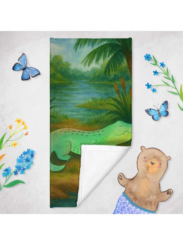 Mr. & Mrs. Panda Badetuch Krokodil Design ohne Spruch in OZeichenanblue