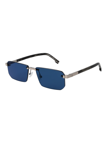 BOSS Männer Sonnenbrille Rechtwinklig Silber