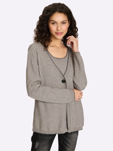 Heine Twinset in taupe-meliert