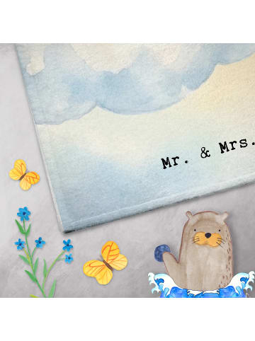 Mr. & Mrs. Panda Handtuch Pinguin Engel Pommes Design mit Spruch in Weiß