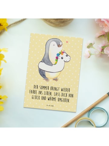 Mr. & Mrs. Panda Grußkarte Sommerfarben mit Spruch in Gelb Pastell