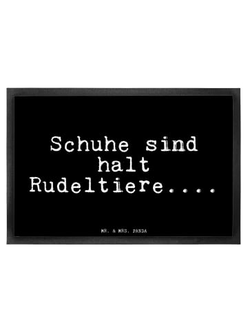 Mr. & Mrs. Panda Fußmatte Schuhe sind halt Rudeltiere....... mit... in Schwarz